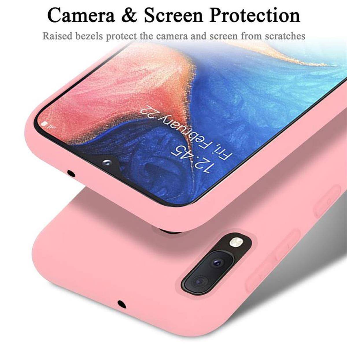 Cadorabo Schutzhülle für Samsung Galaxy A10e / A20e Hülle in Rosa Handyhülle Case Cover TPU Etui