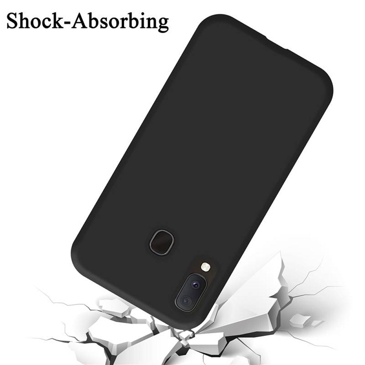 Cadorabo Schutzhülle für Samsung Galaxy A10e / A20e Hülle in Schwarz Handyhülle Case Cover TPU Etui