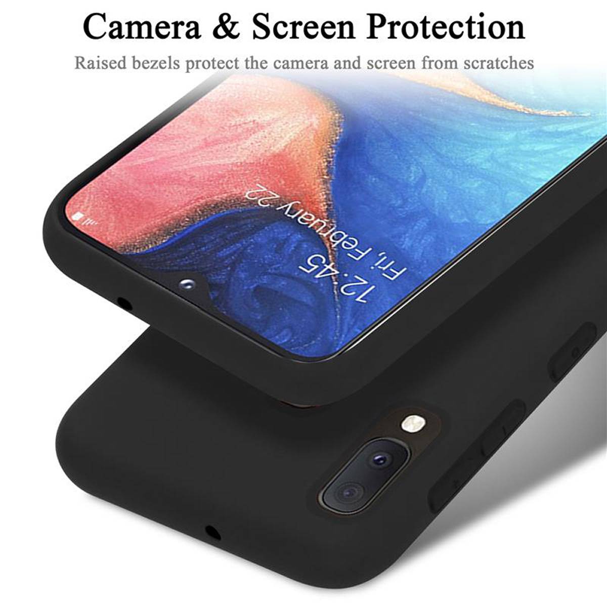 Cadorabo Schutzhülle für Samsung Galaxy A10e / A20e Hülle in Schwarz Handyhülle Case Cover TPU Etui