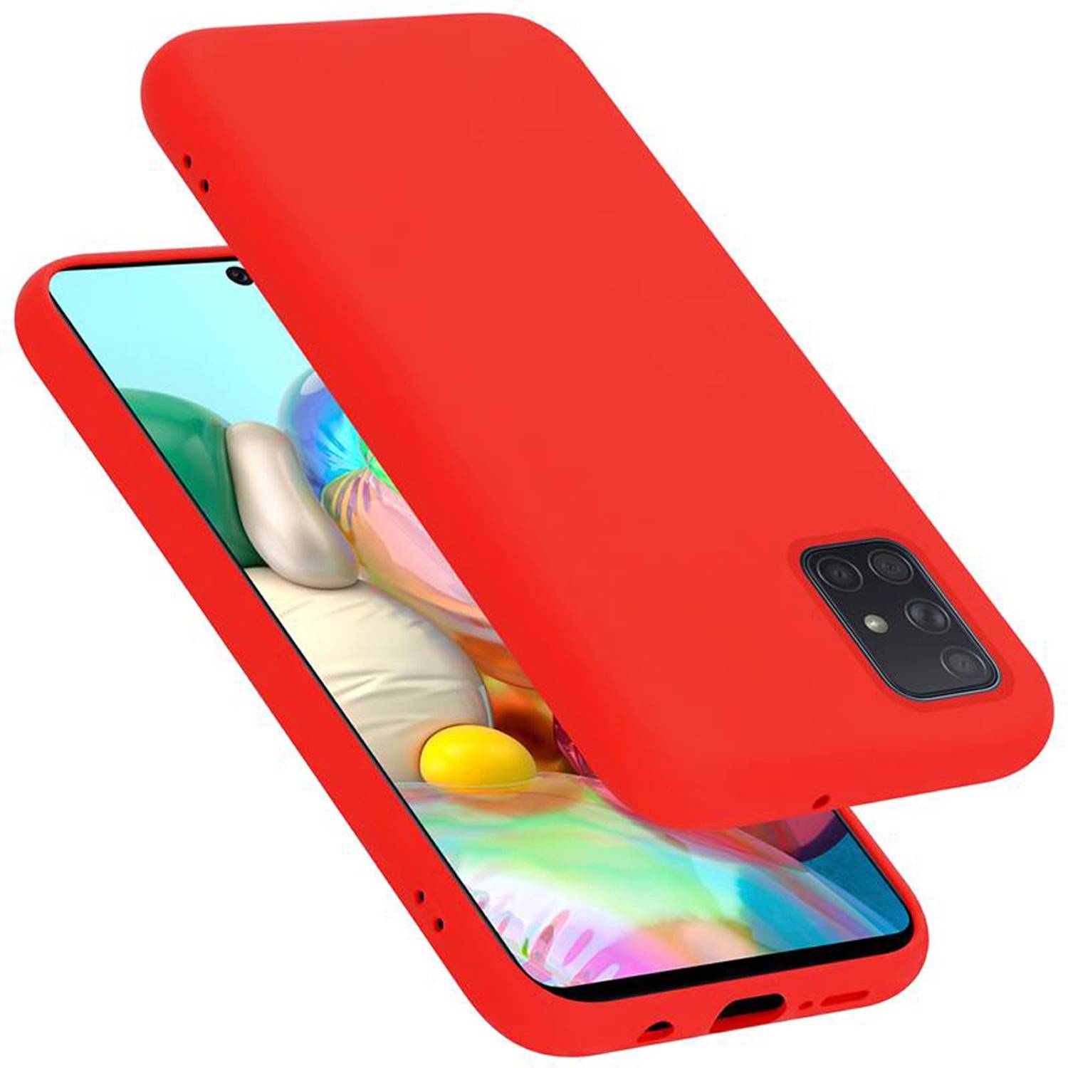 Cadorabo Schutzhülle für Samsung Galaxy A51 4G / M40s Hülle in Rot Handyhülle Case Cover TPU Etui