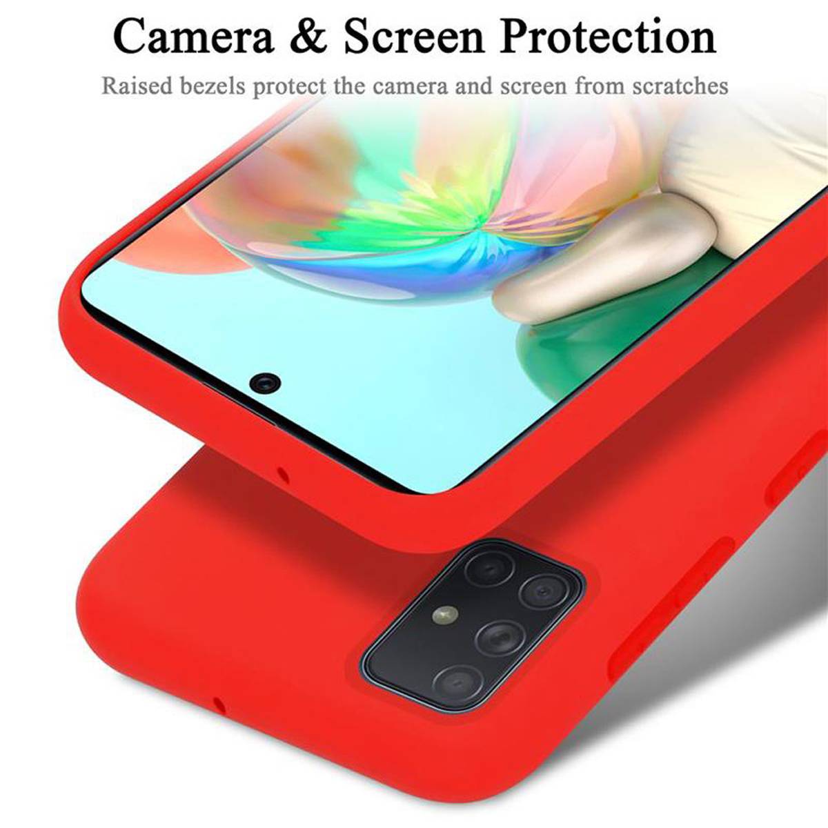 Cadorabo Schutzhülle für Samsung Galaxy A51 4G / M40s Hülle in Rot Handyhülle Case Cover TPU Etui