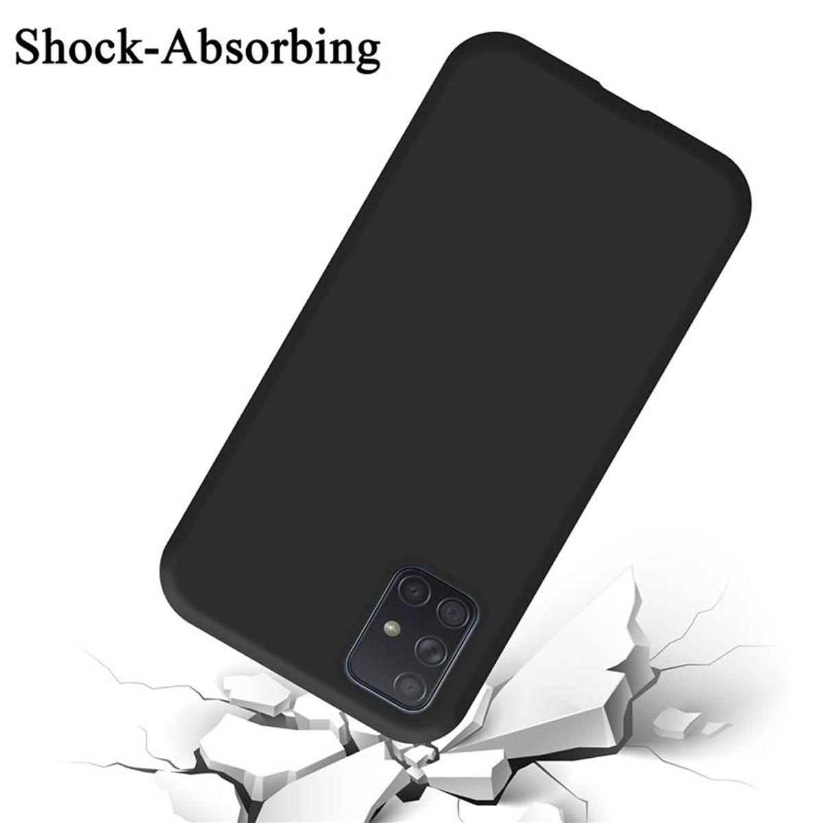Cadorabo Schutzhülle für Samsung Galaxy A51 4G / M40s Hülle in Schwarz Handyhülle Case Cover TPU Etui
