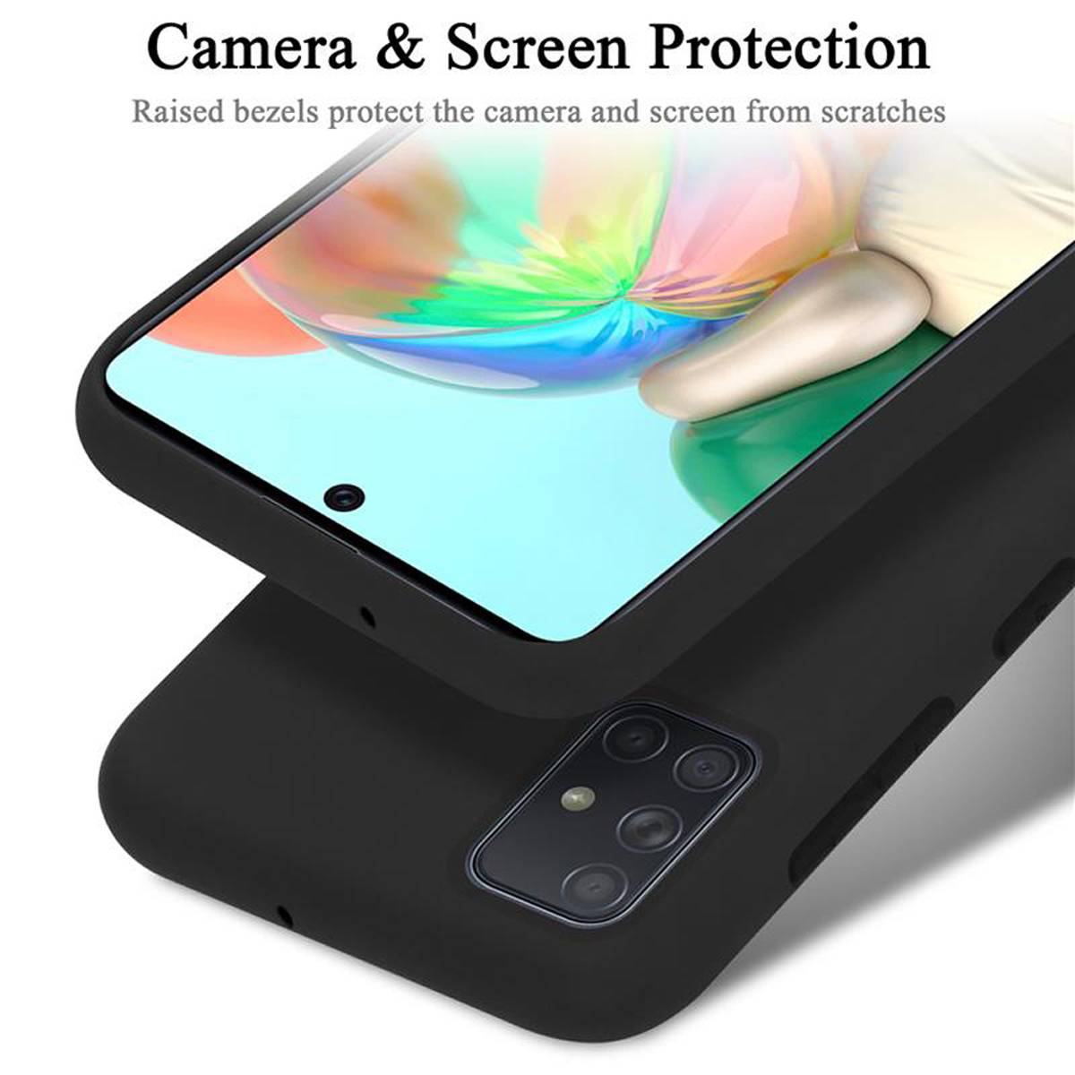 Cadorabo Schutzhülle für Samsung Galaxy A51 4G / M40s Hülle in Schwarz Handyhülle Case Cover TPU Etui