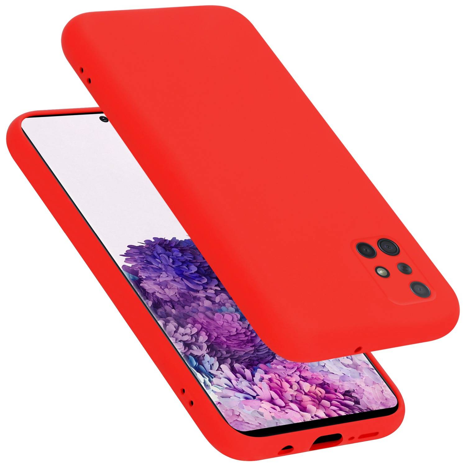 Cadorabo Schutzhülle für Samsung Galaxy A71 4G Hülle in Rot Handyhülle Case Cover TPU Etui