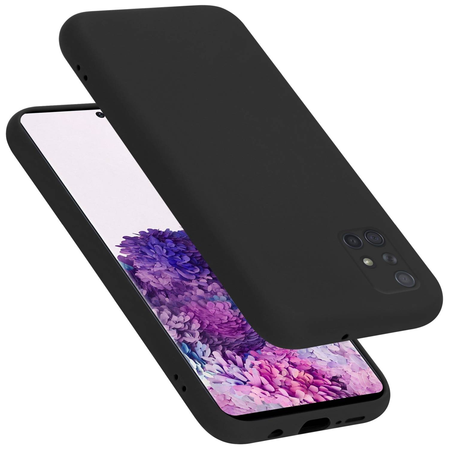 Cadorabo Schutzhülle für Samsung Galaxy A71 4G Hülle in Schwarz Handyhülle Case Cover TPU Etui
