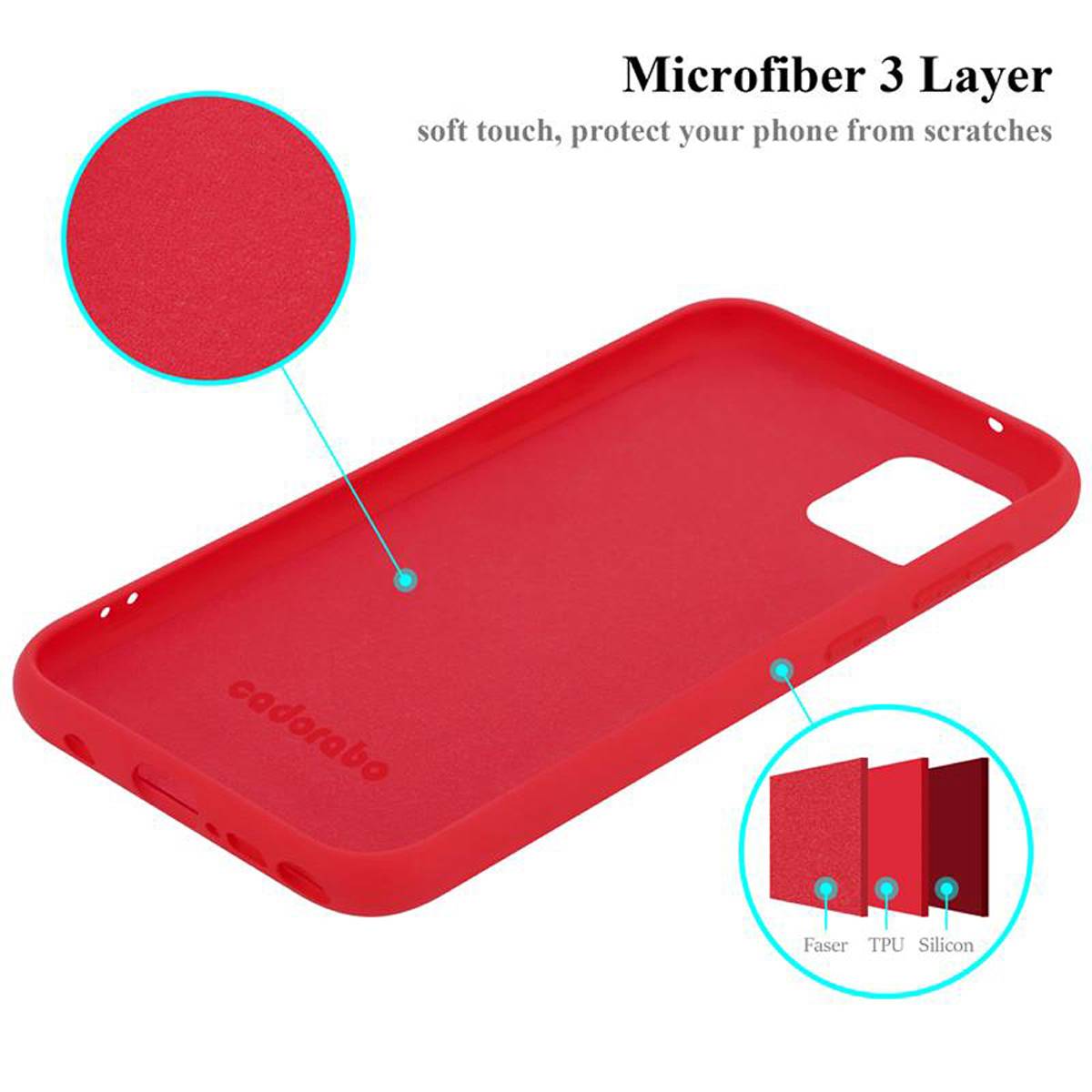 Cadorabo Schutzhülle für Samsung Galaxy A81 / NOTE 10 LITE / M60s Hülle in Rot Handyhülle Case Cover TPU Etui