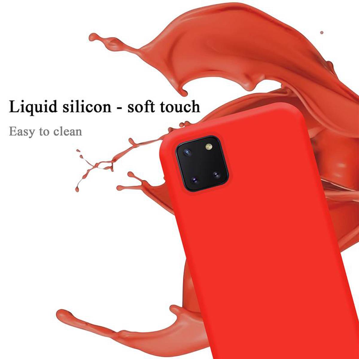 Cadorabo Schutzhülle für Samsung Galaxy A81 / NOTE 10 LITE / M60s Hülle in Rot Handyhülle Case Cover TPU Etui
