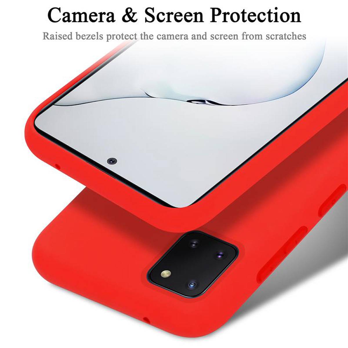 Cadorabo Schutzhülle für Samsung Galaxy A81 / NOTE 10 LITE / M60s Hülle in Rot Handyhülle Case Cover TPU Etui