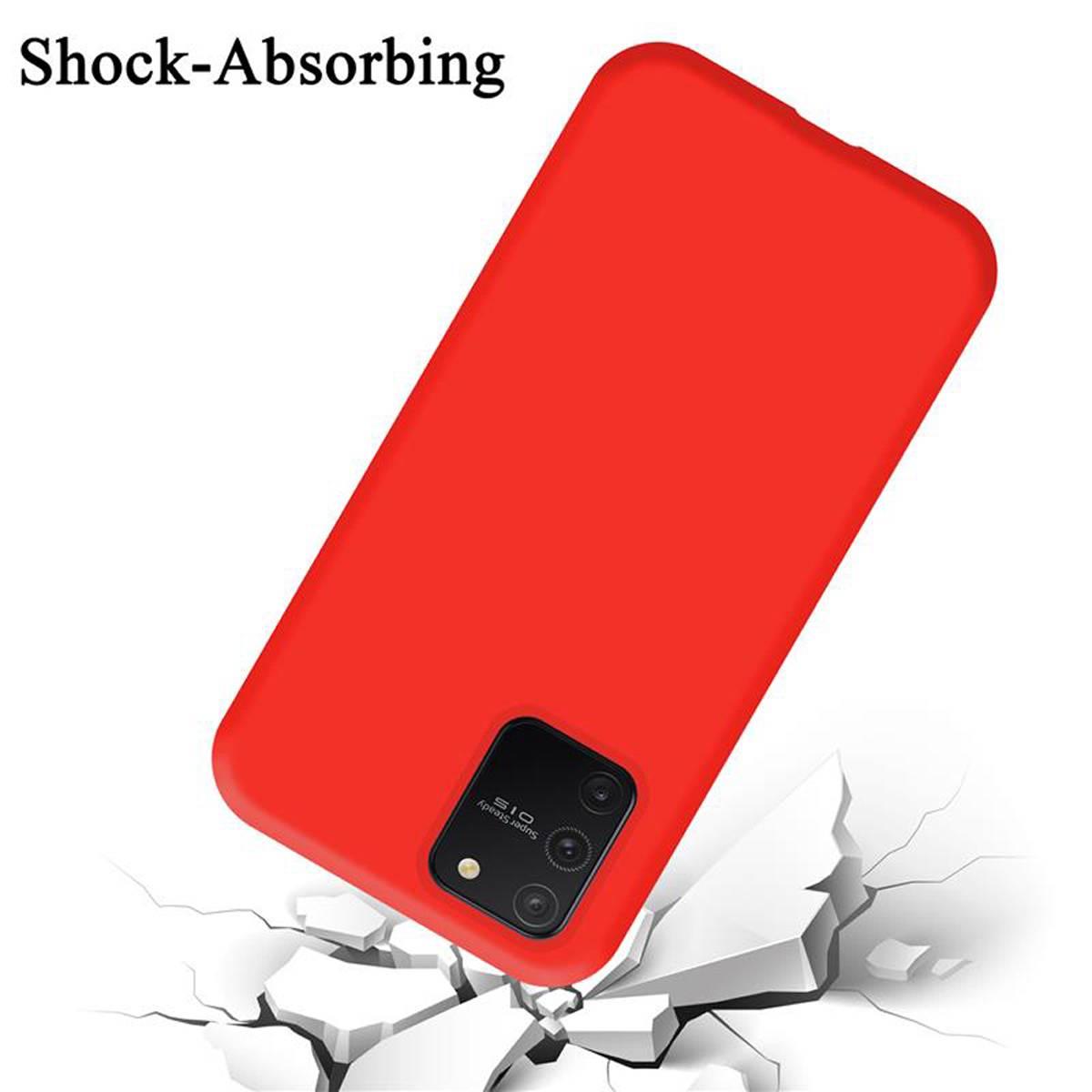 Cadorabo Schutzhülle für Samsung Galaxy A91 / S10 LITE / M80s Hülle in Rot Handyhülle Case Cover TPU Etui