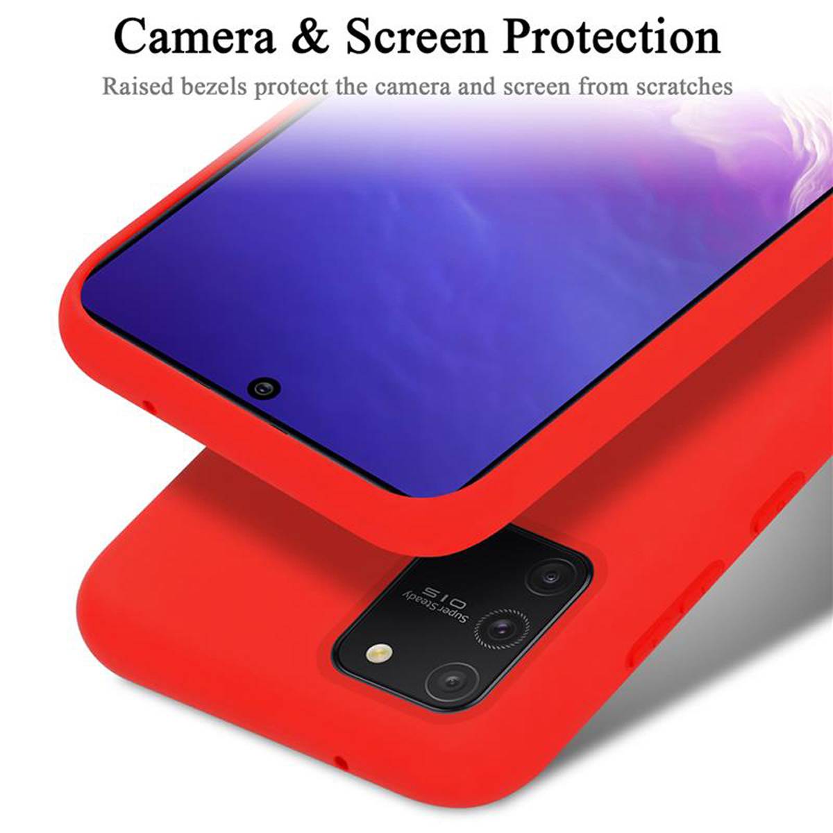 Cadorabo Schutzhülle für Samsung Galaxy A91 / S10 LITE / M80s Hülle in Rot Handyhülle Case Cover TPU Etui