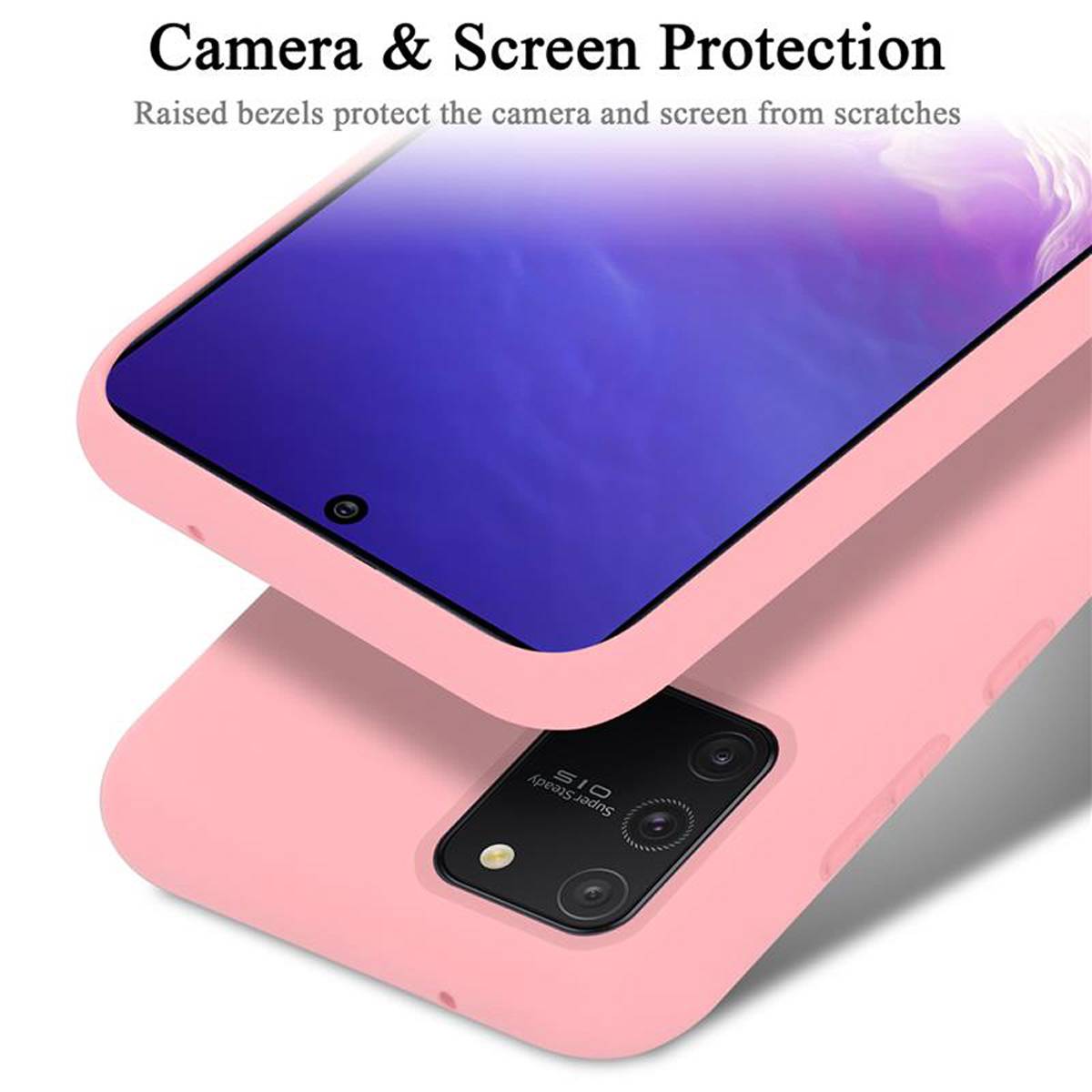 Cadorabo Schutzhülle für Samsung Galaxy A91 / S10 LITE / M80s Hülle in Rosa Handyhülle Case Cover TPU Etui
