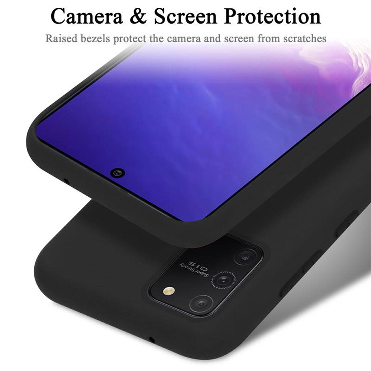 Cadorabo Schutzhülle für Samsung Galaxy A91 / S10 LITE / M80s Hülle in Schwarz Handyhülle Case Cover TPU Etui