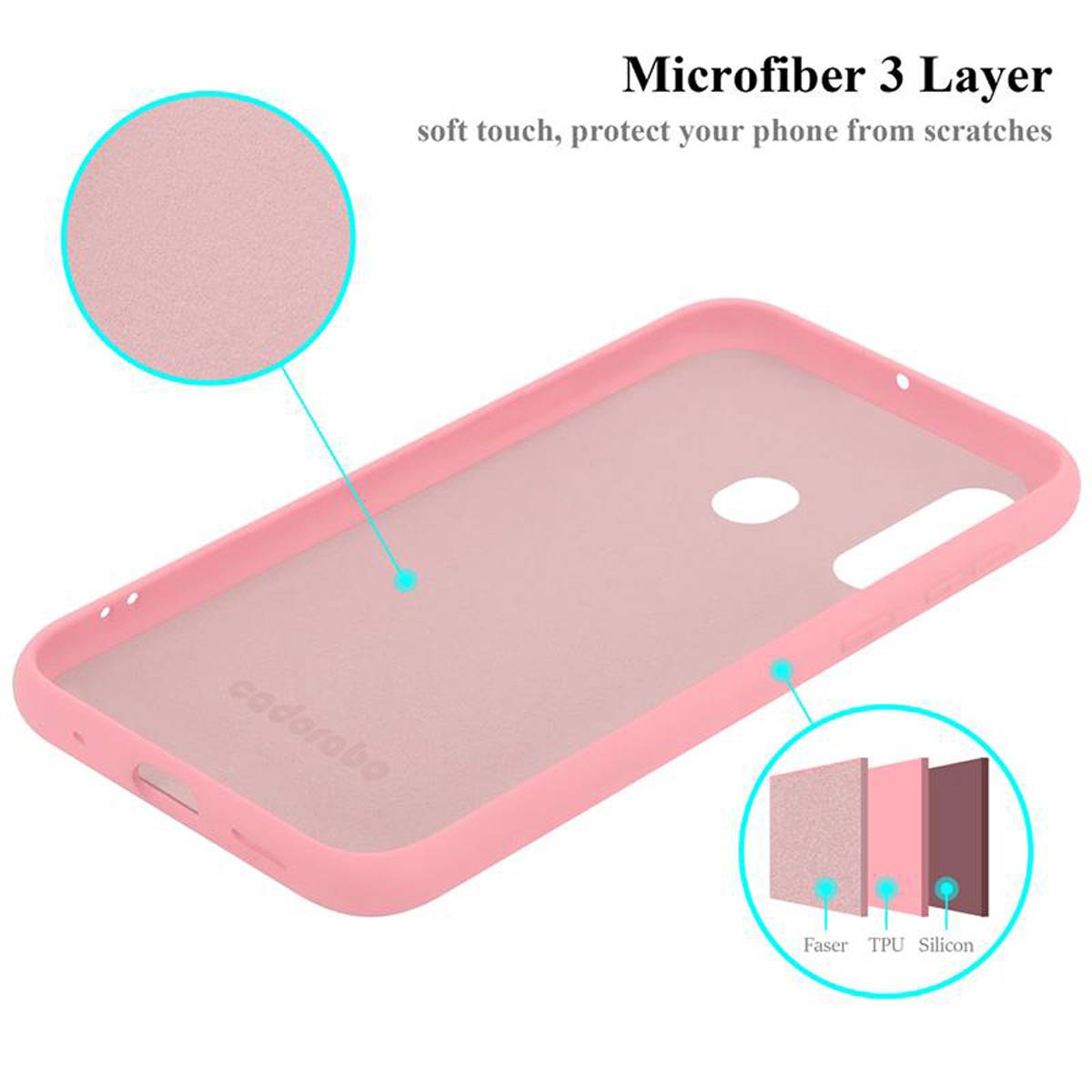 Cadorabo Schutzhülle für Samsung Galaxy A60 / M40 Hülle in Rosa Handyhülle Case Cover TPU Etui