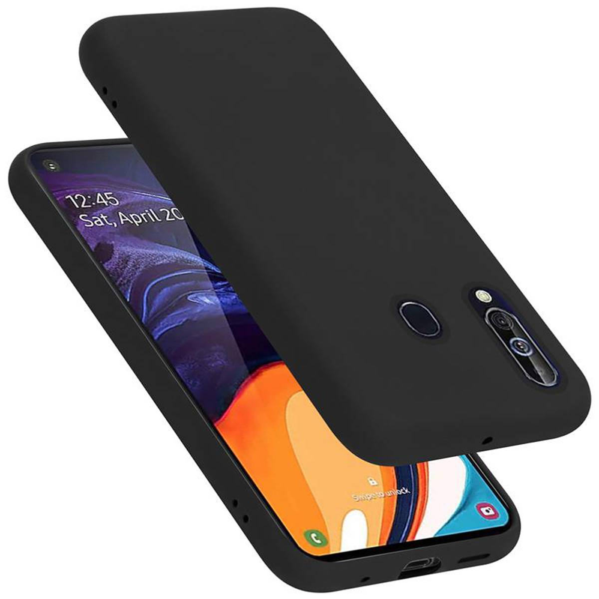 Cadorabo Schutzhülle für Samsung Galaxy A60 / M40 Hülle in Schwarz Handyhülle Case Cover TPU Etui
