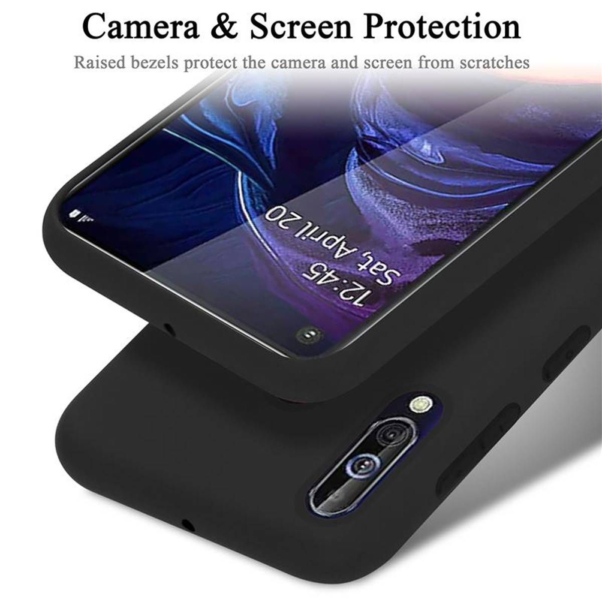 Cadorabo Schutzhülle für Samsung Galaxy A60 / M40 Hülle in Schwarz Handyhülle Case Cover TPU Etui
