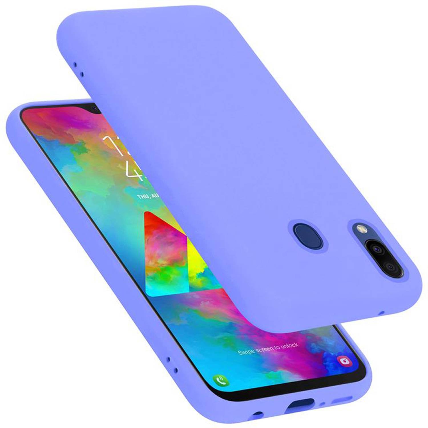 Cadorabo Schutzhülle für Samsung Galaxy M20 Hülle in Lila Handyhülle Case Cover TPU Etui