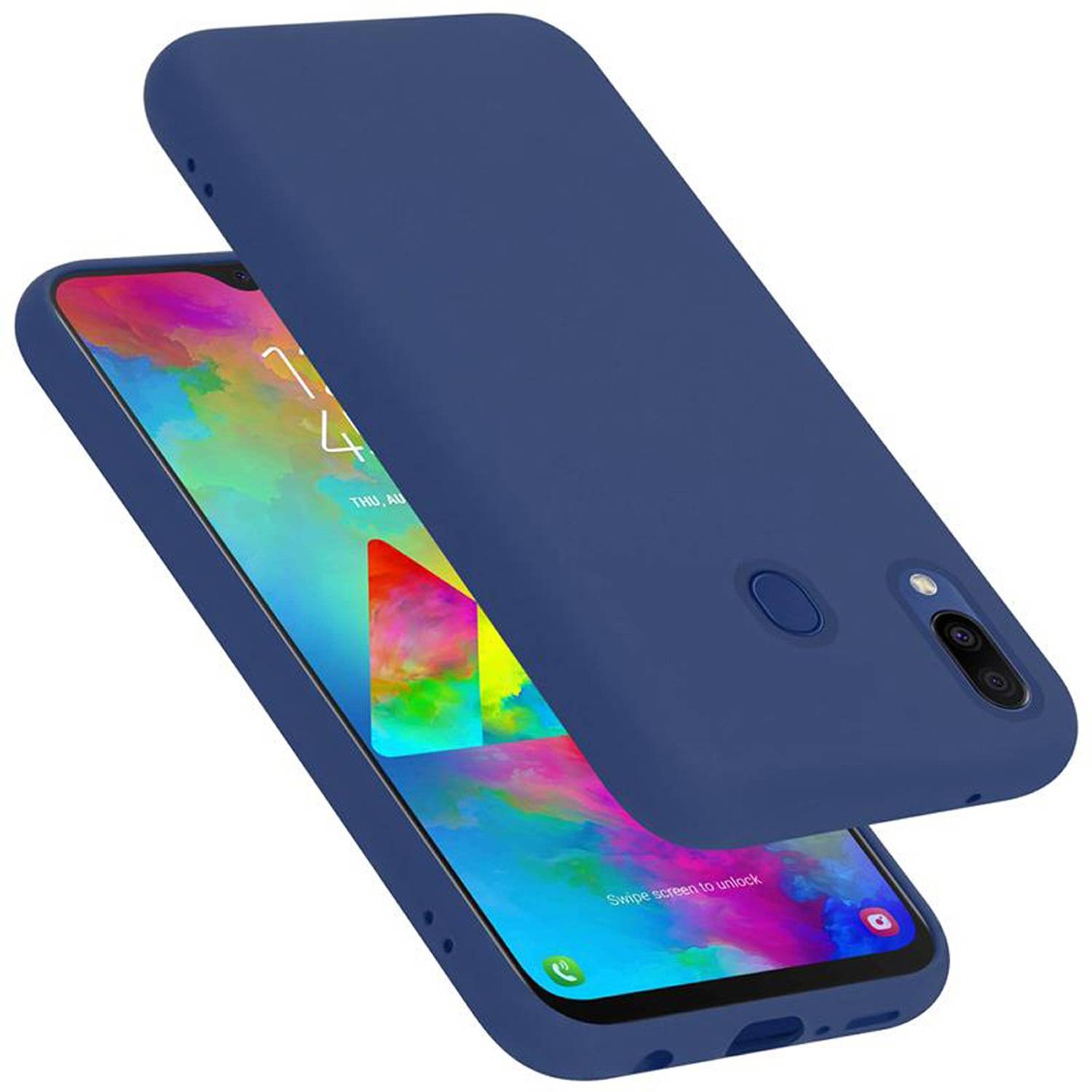 Cadorabo Schutzhülle für Samsung Galaxy M20 Hülle in Blau Handyhülle Case Cover TPU Etui
