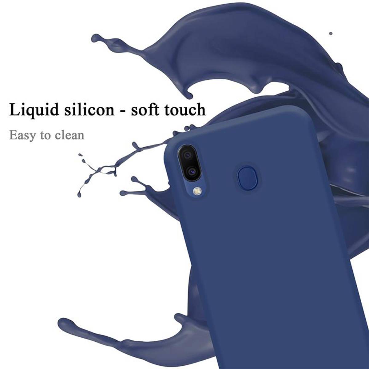 Cadorabo Schutzhülle für Samsung Galaxy M20 Hülle in Blau Handyhülle Case Cover TPU Etui