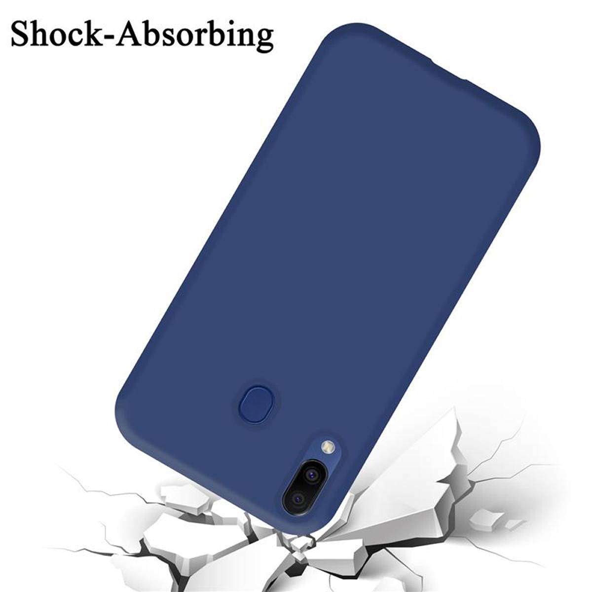 Cadorabo Schutzhülle für Samsung Galaxy M20 Hülle in Blau Handyhülle Case Cover TPU Etui