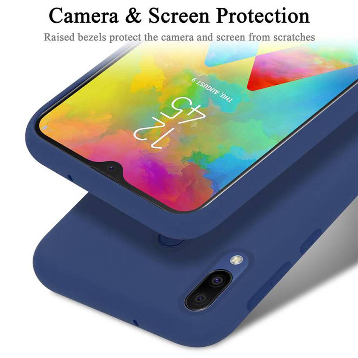 Cadorabo Schutzhülle für Samsung Galaxy M20 Hülle in Blau Handyhülle Case Cover TPU Etui