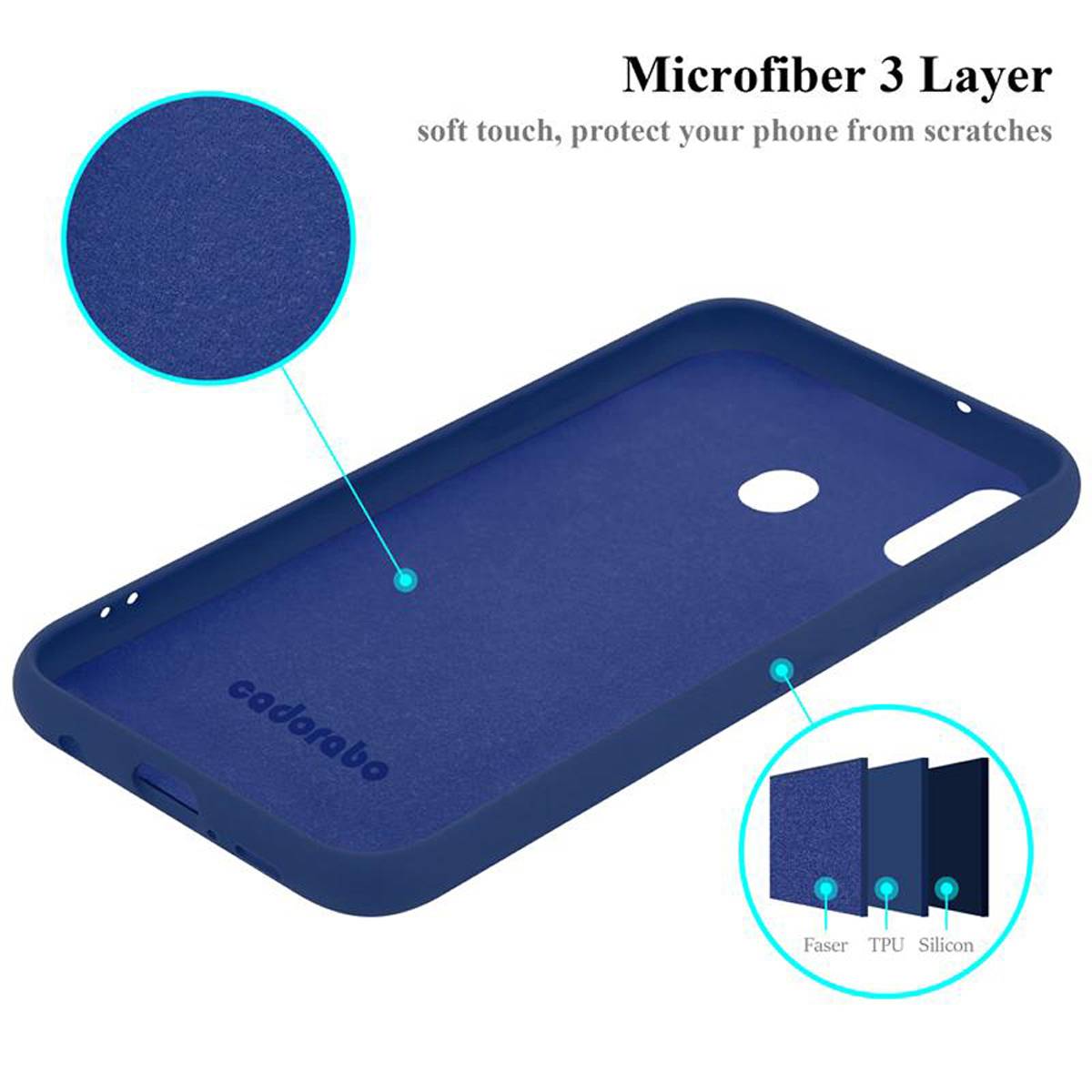 Cadorabo Schutzhülle für Samsung Galaxy M20 Hülle in Blau Handyhülle Case Cover TPU Etui