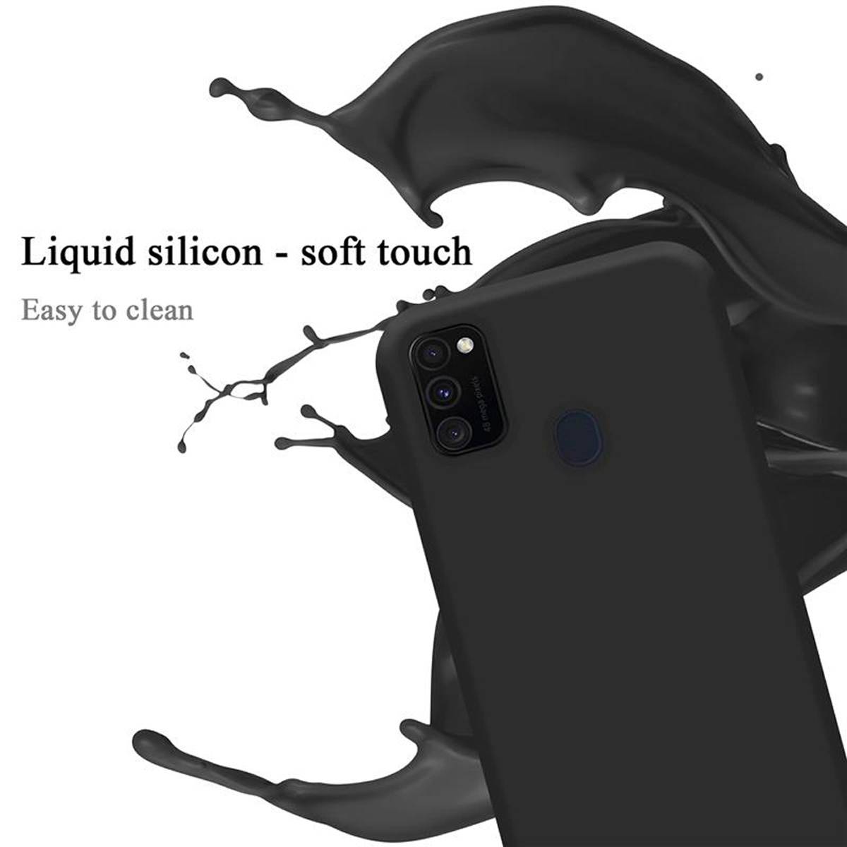 Cadorabo Schutzhülle für Samsung Galaxy M21 / M30s Hülle in Schwarz Handyhülle Case Cover TPU Etui