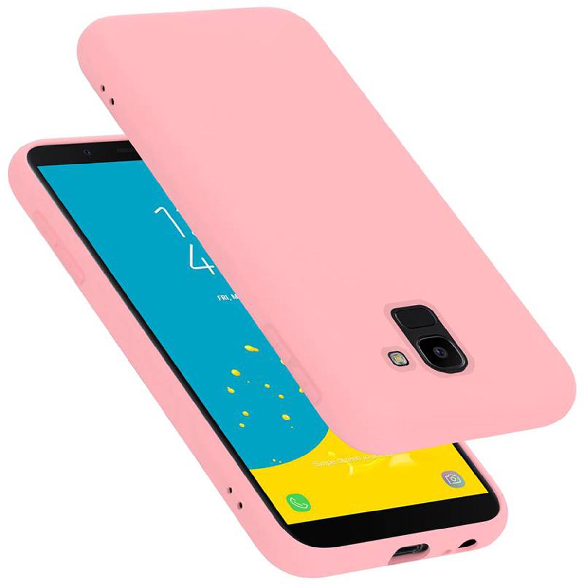 Cadorabo Schutzhülle für Samsung Galaxy J6 2018 Hülle in Rosa Handyhülle Case Cover TPU Etui