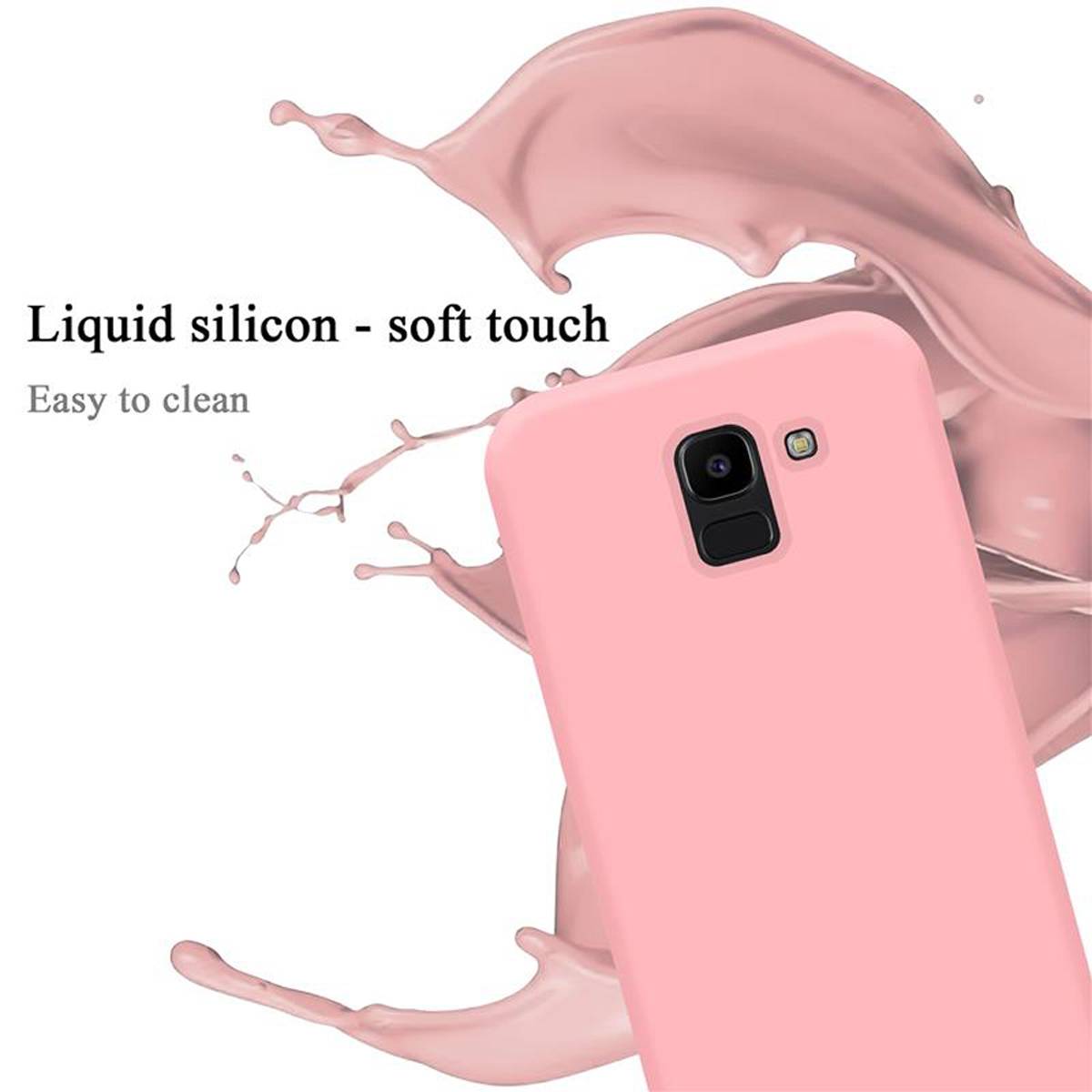 Cadorabo Schutzhülle für Samsung Galaxy J6 2018 Hülle in Rosa Handyhülle Case Cover TPU Etui
