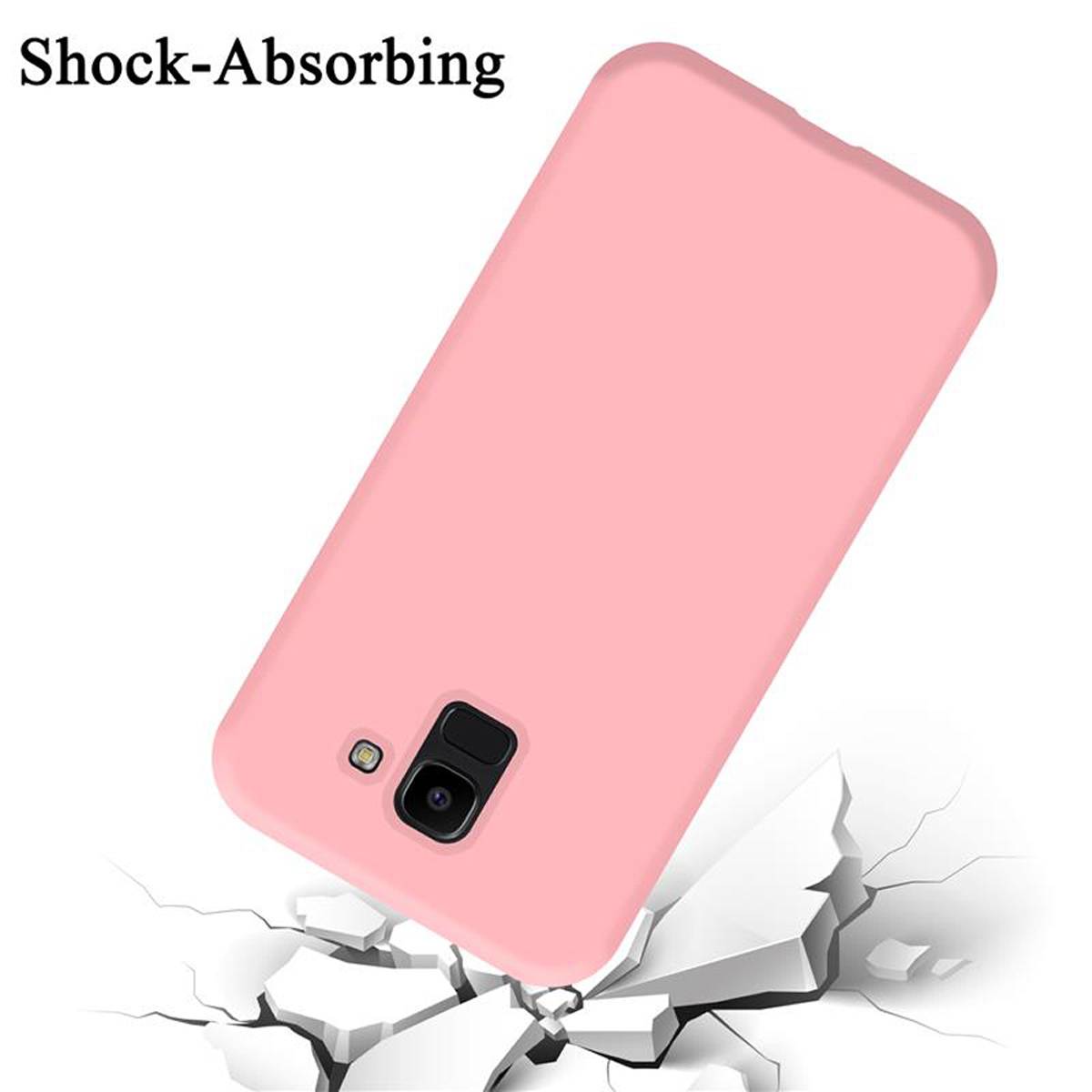 Cadorabo Schutzhülle für Samsung Galaxy J6 2018 Hülle in Rosa Handyhülle Case Cover TPU Etui