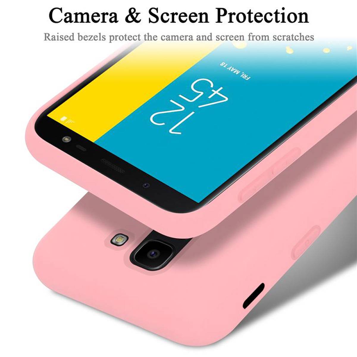 Cadorabo Schutzhülle für Samsung Galaxy J6 2018 Hülle in Rosa Handyhülle Case Cover TPU Etui