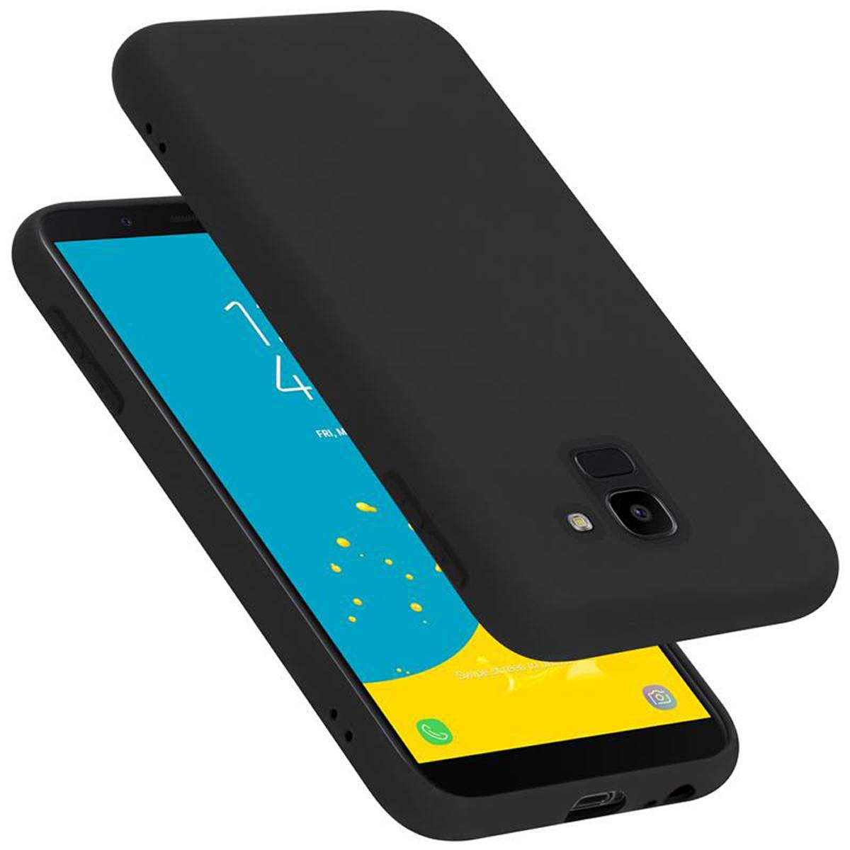 Cadorabo Schutzhülle für Samsung Galaxy J6 2018 Hülle in Schwarz Handyhülle Case Cover TPU Etui