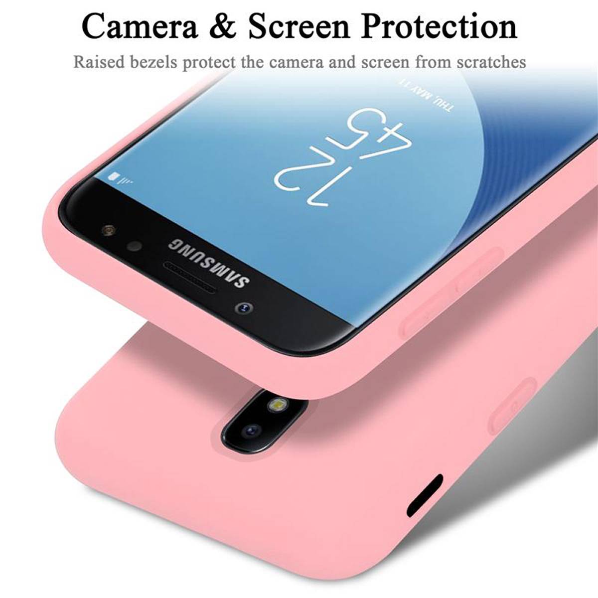 Cadorabo Schutzhülle für Samsung Galaxy J5 2017 Hülle in Rosa Handyhülle Case Cover TPU Etui