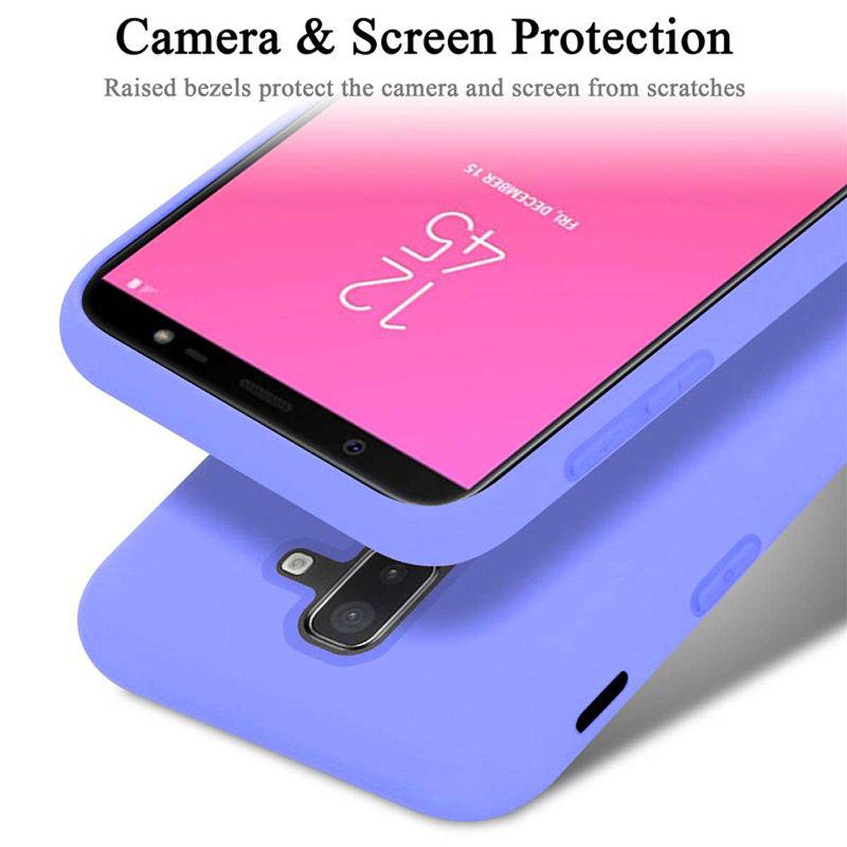 Cadorabo Schutzhülle für Samsung Galaxy A6 PLUS 2018 Hülle in Lila Handyhülle Case Cover TPU Etui
