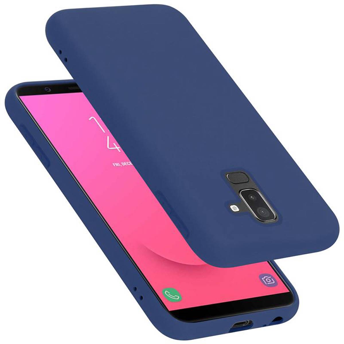 Cadorabo Schutzhülle für Samsung Galaxy A6 PLUS 2018 Hülle in Blau Handyhülle Case Cover TPU Etui