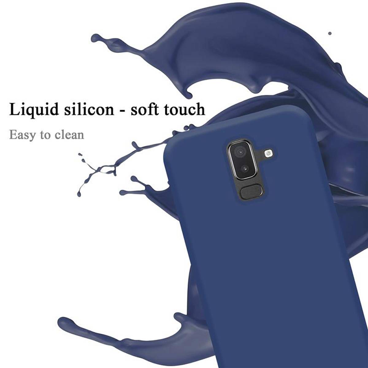 Cadorabo Schutzhülle für Samsung Galaxy A6 PLUS 2018 Hülle in Blau Handyhülle Case Cover TPU Etui