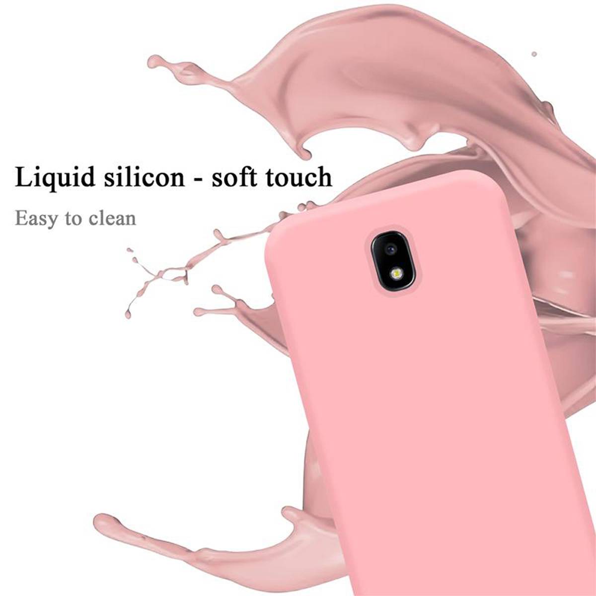 Cadorabo Schutzhülle für Samsung Galaxy J7 2017 Hülle in Rosa Handyhülle Case Cover TPU Etui