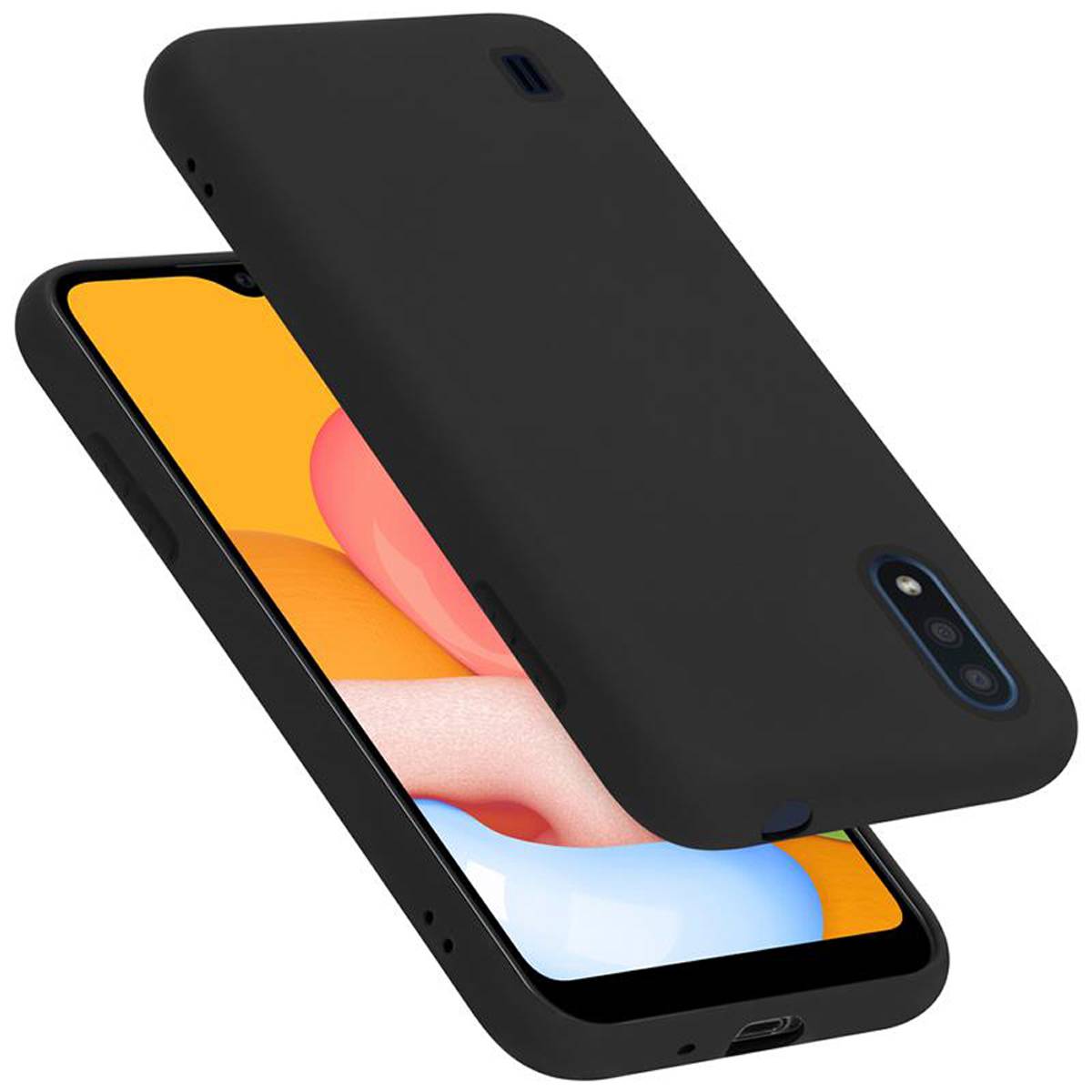 Cadorabo Schutzhülle für Samsung Galaxy A01 Hülle in Schwarz Handyhülle Case Cover TPU Etui