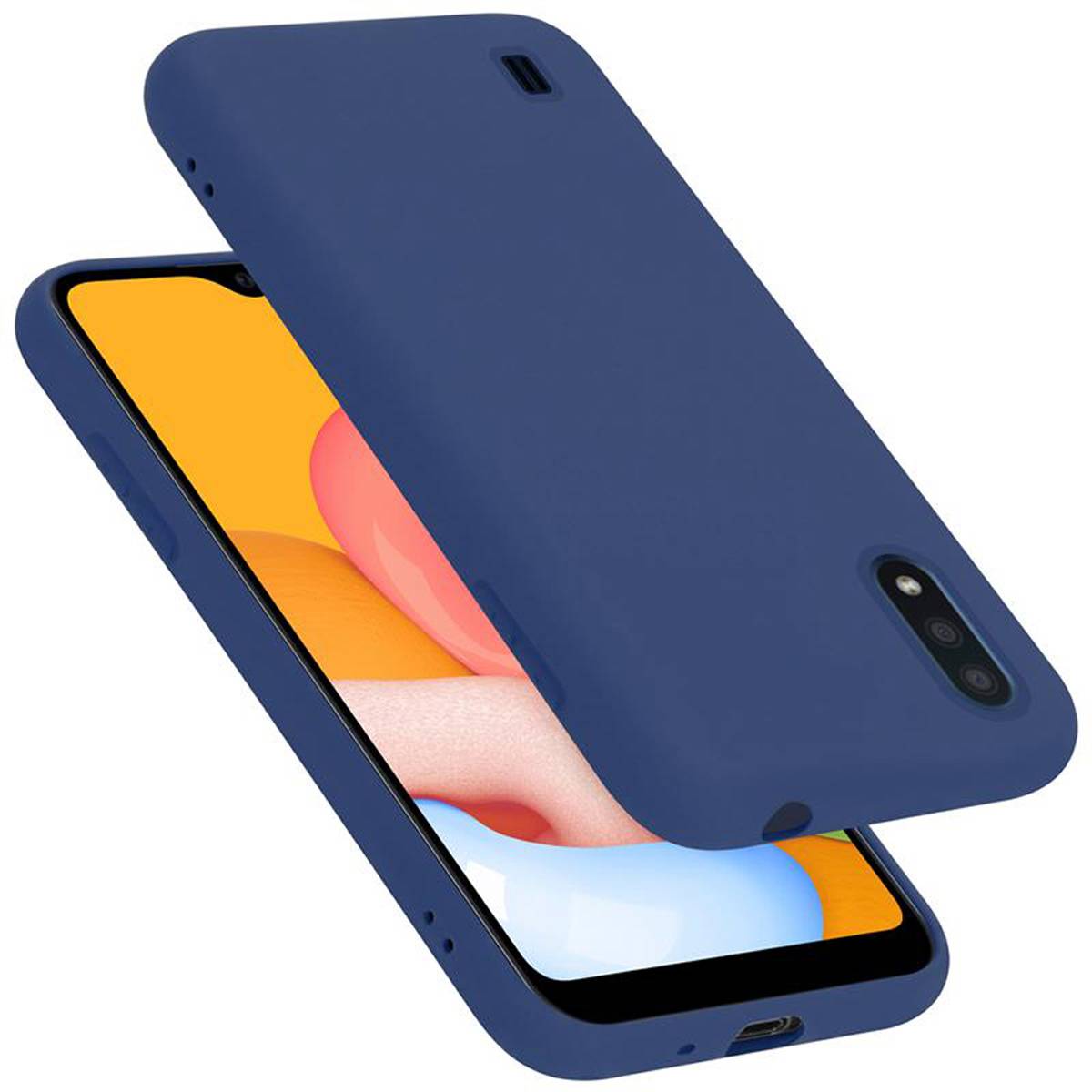 Cadorabo Schutzhülle für Samsung Galaxy A01 Hülle in Blau Handyhülle Case Cover TPU Etui