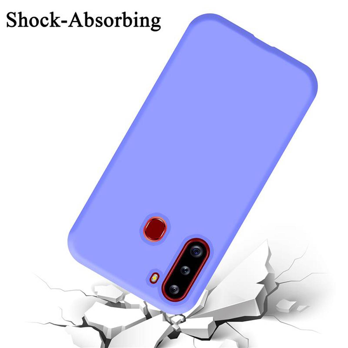 Cadorabo Schutzhülle für Samsung Galaxy A21 Hülle in Lila Handyhülle Case Cover TPU Etui