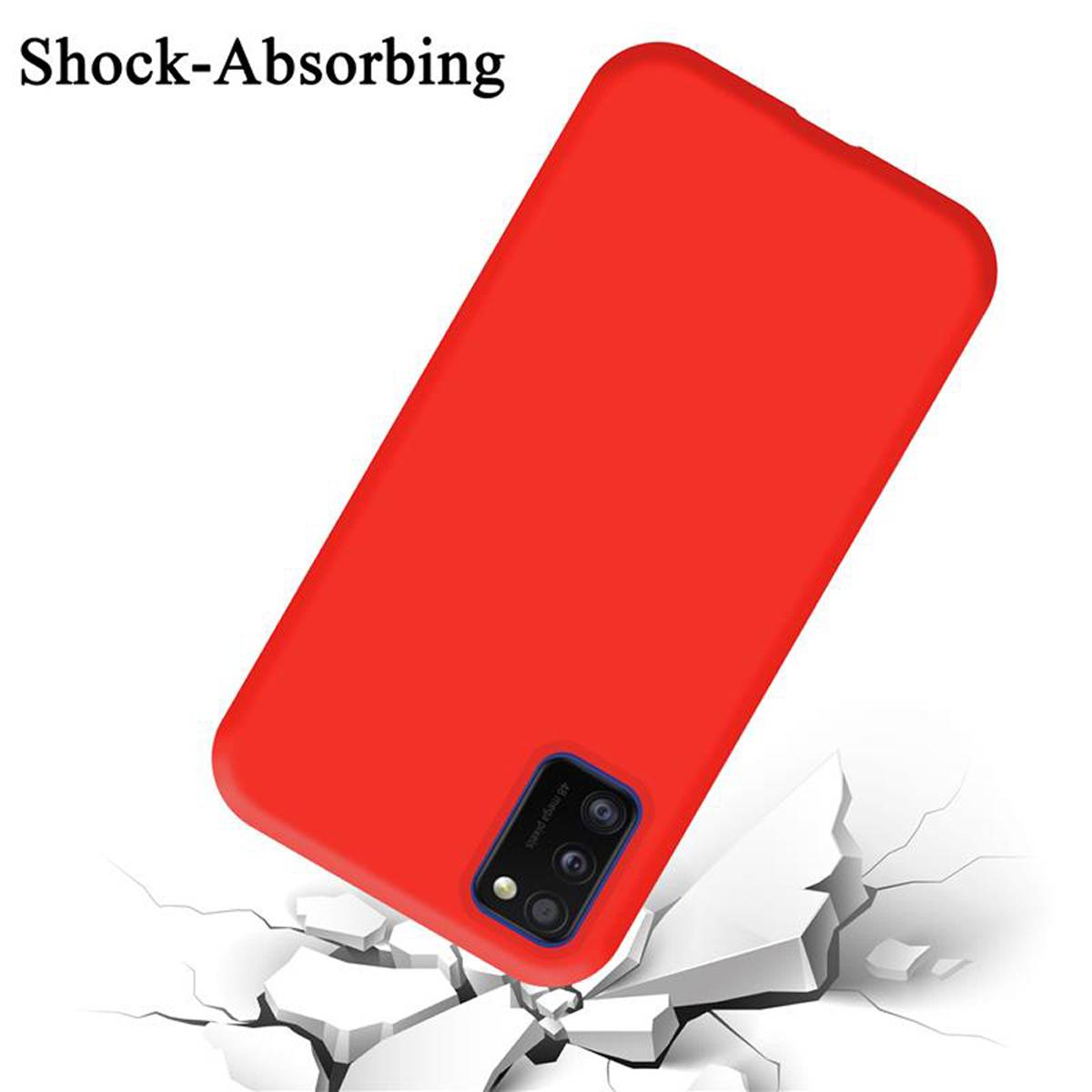 Cadorabo Schutzhülle für Samsung Galaxy A41 Hülle in Rot Handyhülle Case Cover TPU Etui