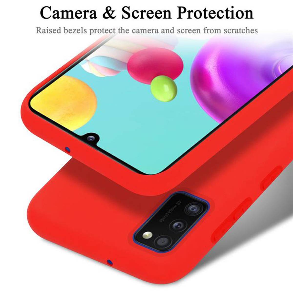 Cadorabo Schutzhülle für Samsung Galaxy A41 Hülle in Rot Handyhülle Case Cover TPU Etui