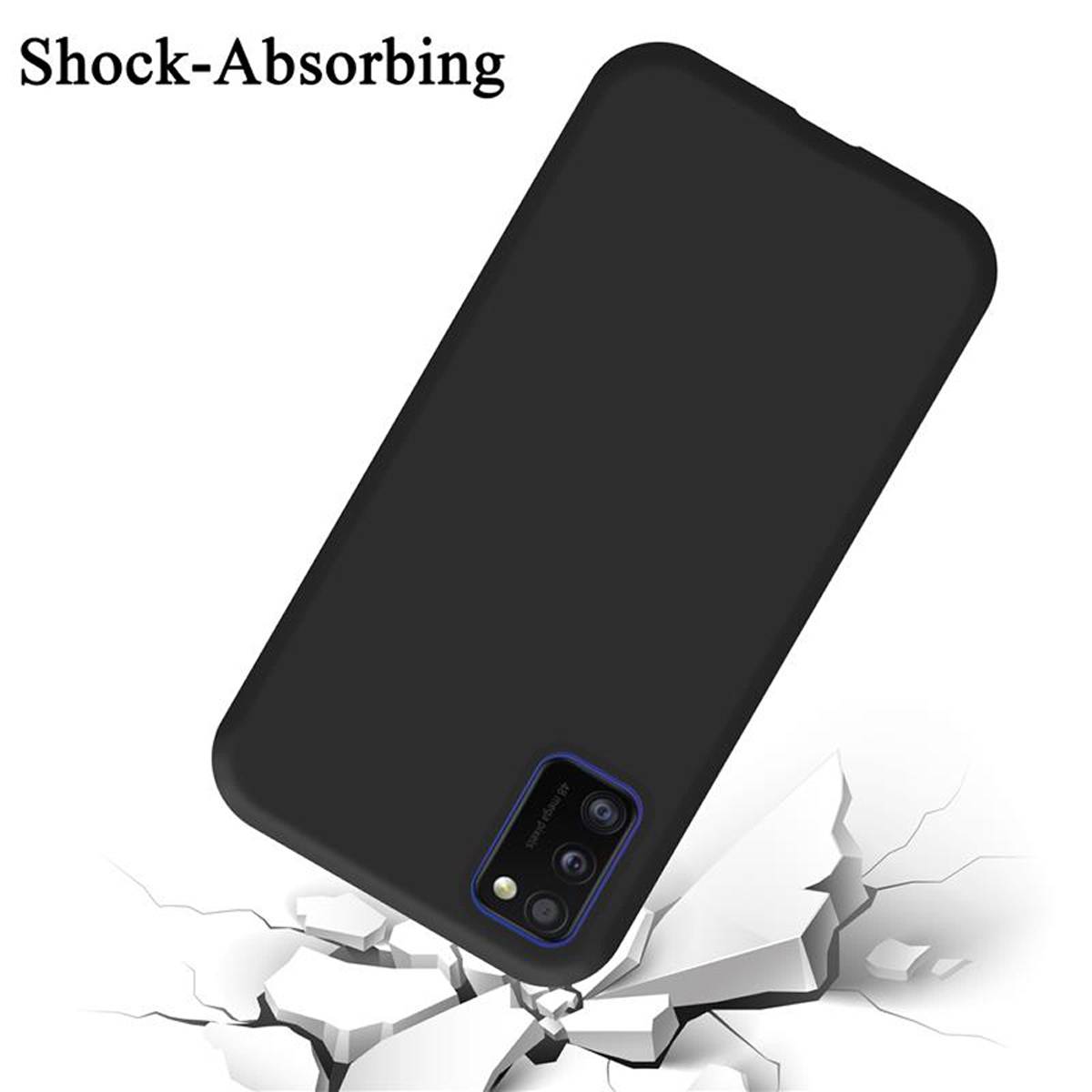 Cadorabo Schutzhülle für Samsung Galaxy A41 Hülle in Schwarz Handyhülle Case Cover TPU Etui