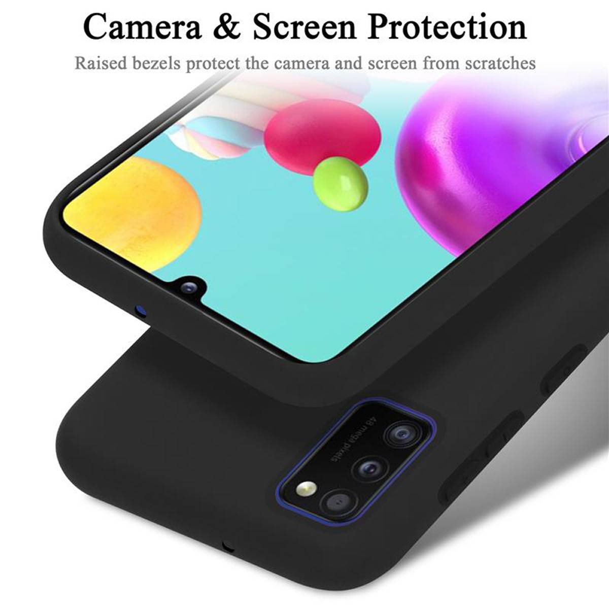 Cadorabo Schutzhülle für Samsung Galaxy A41 Hülle in Schwarz Handyhülle Case Cover TPU Etui