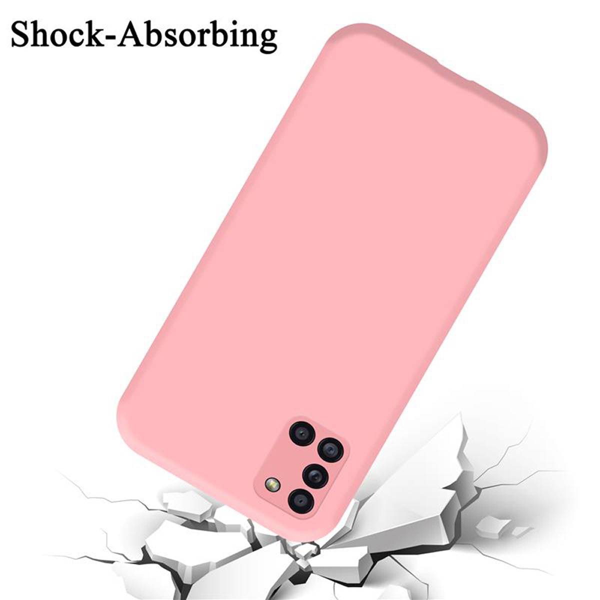 Cadorabo Schutzhülle für Samsung Galaxy A31 Hülle in Rosa Handyhülle Case Cover TPU Etui