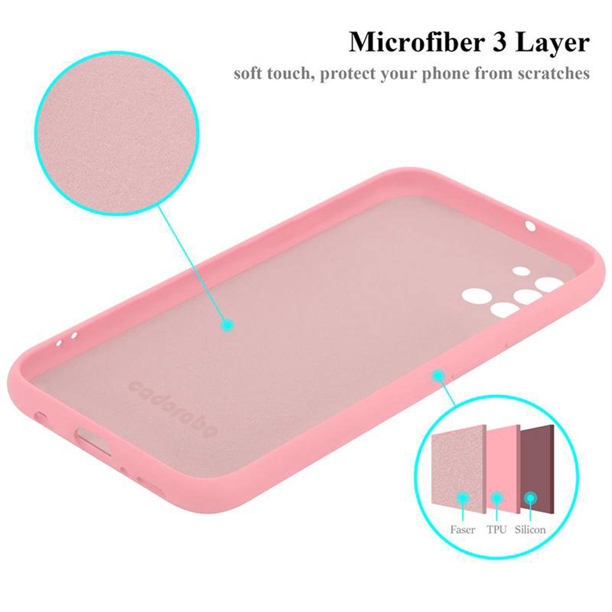 Cadorabo Schutzhülle für Samsung Galaxy A31 Hülle in Rosa Handyhülle Case Cover TPU Etui