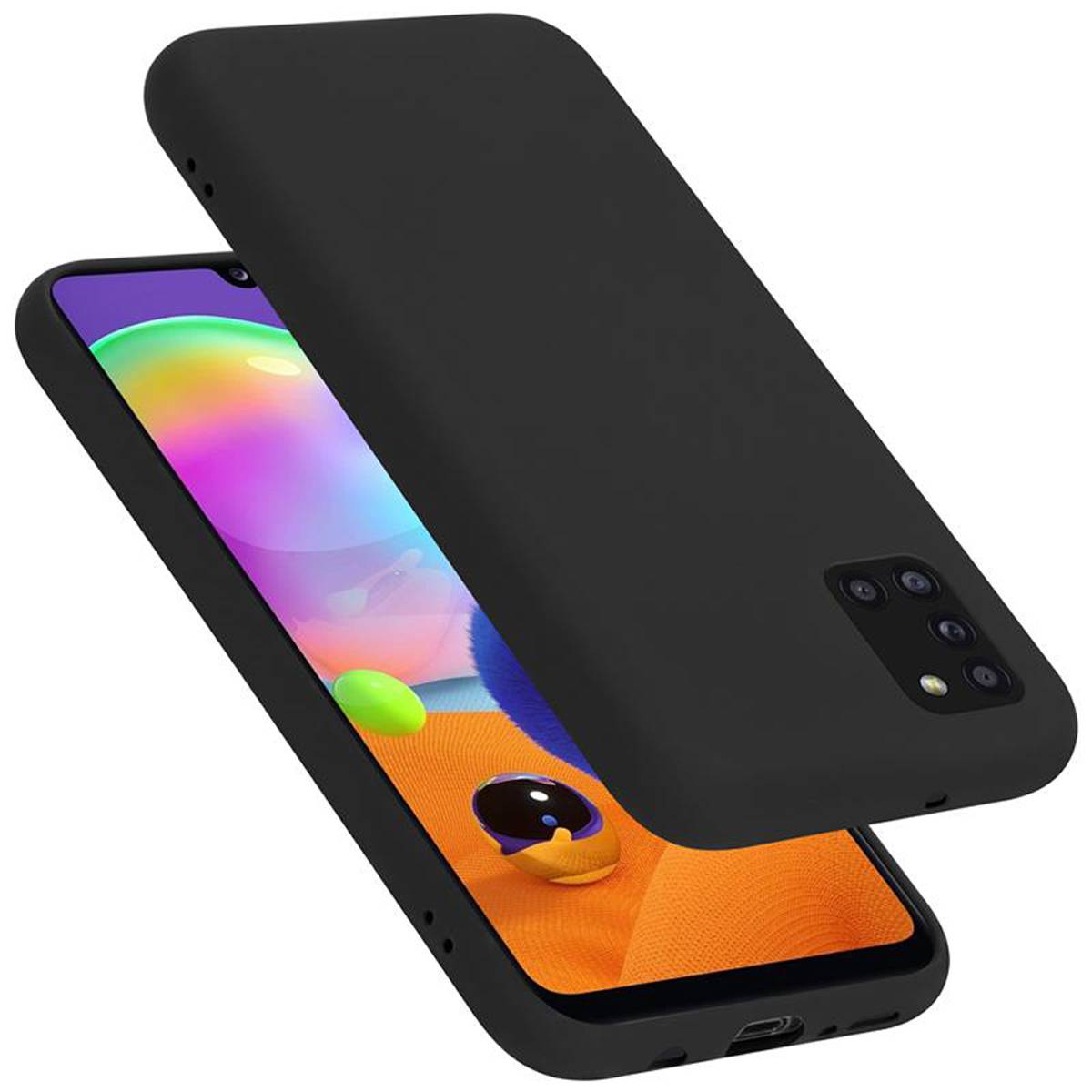 Cadorabo Schutzhülle für Samsung Galaxy A31 Hülle in Schwarz Handyhülle Case Cover TPU Etui