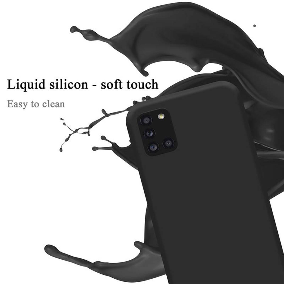 Cadorabo Schutzhülle für Samsung Galaxy A31 Hülle in Schwarz Handyhülle Case Cover TPU Etui