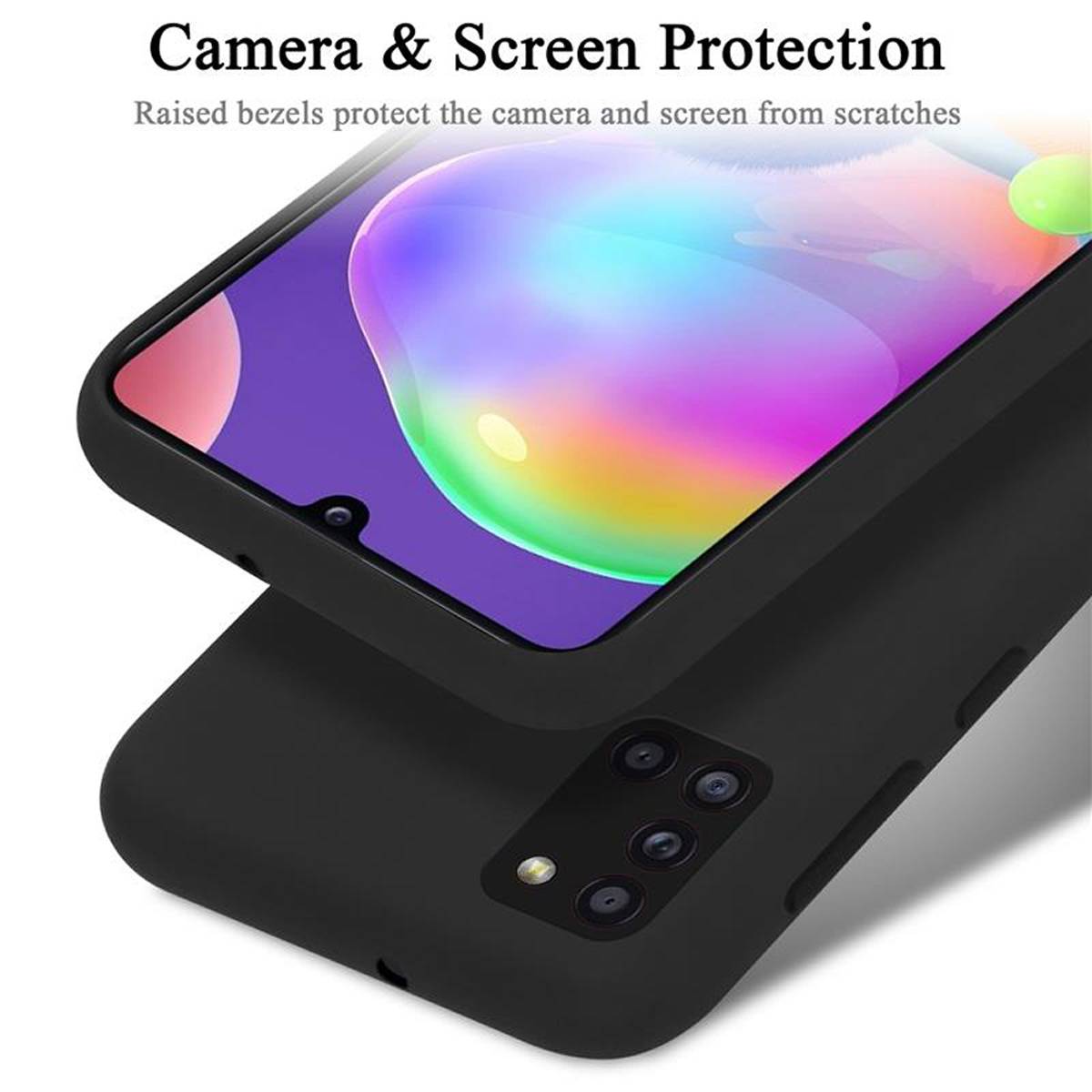 Cadorabo Schutzhülle für Samsung Galaxy A31 Hülle in Schwarz Handyhülle Case Cover TPU Etui