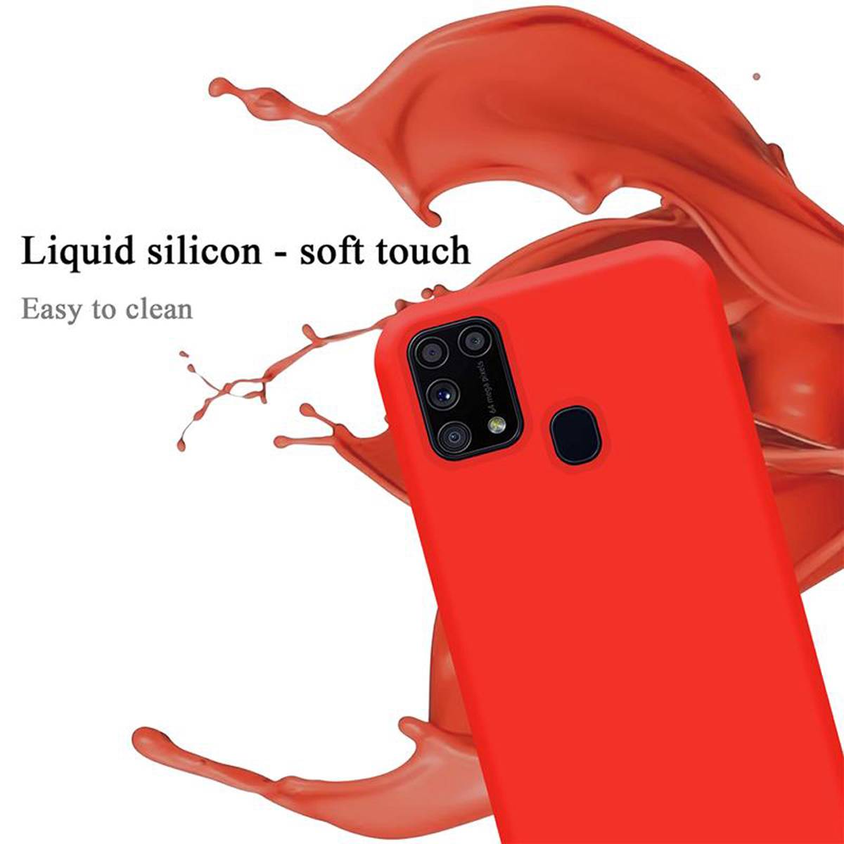 Cadorabo Schutzhülle für Samsung Galaxy M31 Hülle in Rot Handyhülle Case Cover TPU Etui