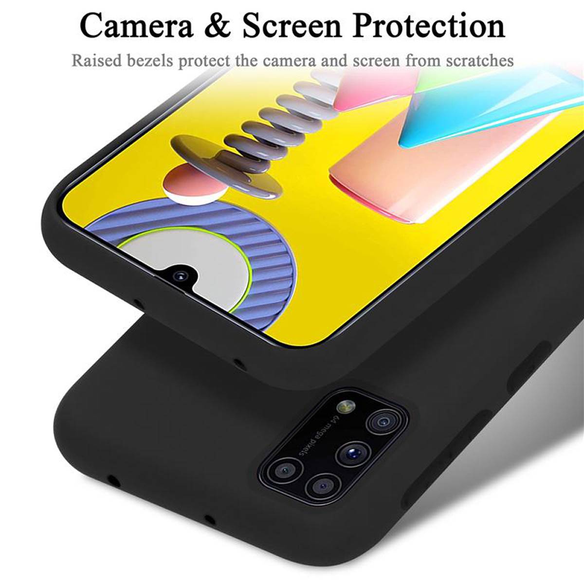 Cadorabo Schutzhülle für Samsung Galaxy M31 Hülle in Schwarz Handyhülle Case Cover TPU Etui
